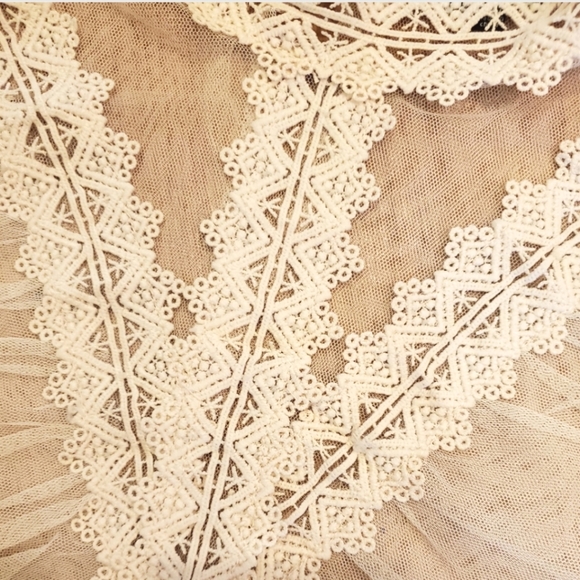 NEW: SHEER MOCK NECK RUFFLED BLOUSE - Picture 5 of 16